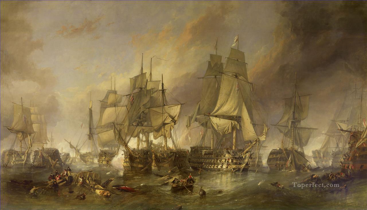 トラファルガー海戦 ウィリアム・クラークソン・スタンフィールド著油絵